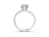 White gold 3 Carat Heart Cut  Solitaire Ring with Pavé Band and Four-Prong Setting_15