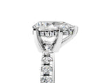 White gold 3 Carat Pear Cut  Solitaire Ring with Pavé Band and Four-Prong Setting_5