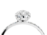 White gold 3 Carat Pear Cut  Solitaire Ring with Pave Band and Four Prong Setting_16