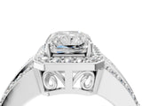 White gold 3.5 Carat Radiant Cut Halo  Ring with Split Shank and Four-Prong Setting_4
