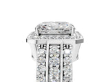 White gold 3.5 Carat Radiant Cut Halo  Ring with Split Shank and Four-Prong Setting_5
