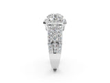 White gold 3.5 Carat Round Cut Halo  Ring with Split Shank and Four-Prong Setting_2