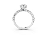 White gold 3.5 Carat Round Cut  Solitaire with Side Stones, Pave Band, Four-Prong Setting_15