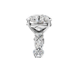 White gold 3.5 Carat Round Cut  Solitaire with Side Stones, Pave Band, Four-Prong Setting_17