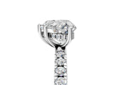White gold 4 Carat Heart Cut  Pave Band Solitaire Ring with Four-Prong Setting_5