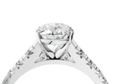 White gold 4 Carat Oval Cut  Solitaire Ring with Cathedral Setting and Pavé Band_4