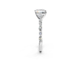 White gold 4 Carat Princess Cut Diamond Ring with Marquise and Round  Side Stones and Four-Prong Setting_14