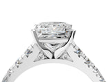 White gold 4 Carat Princess Cut  Solitaire Ring with Cathedral Setting and Pavé Band_4