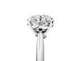 White gold 5 Carat Round Cut  Solitaire Engagement Ring with Classic Band and Four-Prong Setting_5