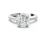 White gold 6 Carat Round Cut  Solitaire Engagement Ring with Round Band and Four-Prong Setting_240