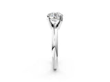 White gold 6 Carat Round Cut  Solitaire Engagement Ring with Round Band and Four-Prong Setting_242