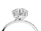 White gold 6 Carat Round Cut  Solitaire Ring with Pave Band and Four Prong Setting_16