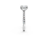 White gold 7 Carat Asscher Cut  Pave Band Solitaire Ring with Four-Prong Setting_2