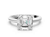 White gold 7 Carat Asscher Cut  Solitaire Engagement Ring with Round Band and Four-Prong Setting_176