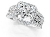 White gold 7 Carat Heart Cut Halo  Ring with Split Shank and Four-Prong Setting_1