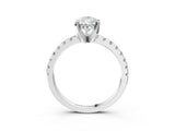 White gold 7 Carat Pear Cut  Solitaire Ring with Pavé Band and Four-Prong Setting_3