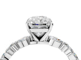 White gold 7 Carat Radiant Cut Diamond Ring with Marquise and Round  Side Stones and Four-Prong Setting_16
