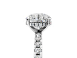 White gold 7 Carat Round Cut Diamond Solitaire Ring with Round  Pavé Band and Four-Prong Setting_53
