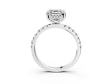 White gold 8 Carat Asscher Cut  Pave Band Solitaire Ring with Four-Prong Setting_3