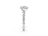 White gold 8 Carat Pear Cut  Solitaire with Side Stones, Pave Band, Four-Prong Setting_14