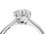 White gold 9 Carat Round Cut  Solitaire Engagement Ring with Classic Band and Four-Prong Setting_4