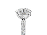 White gold 9 Carat Round Cut  Solitaire Ring with Pave Band and Four Prong Setting_17