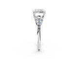 White gold 9 Carat Three-Stone Radiant Cut  Ring with Pavé Band and Prong Setting_2