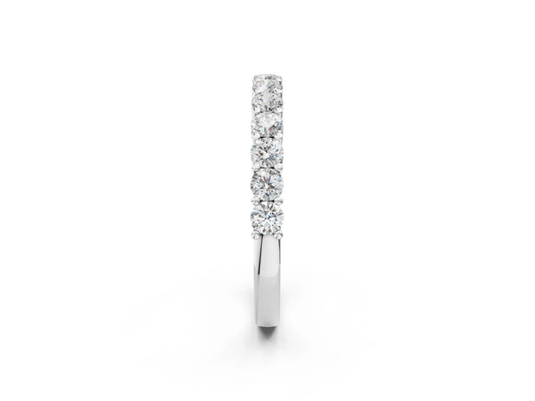 Platinum Alternating Round Diamond Promise Ring with Round Diamond Accents