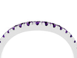 White gold Amethyst Pavé Curved Wedding Band_10