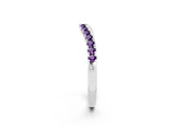 White gold Amethyst Pavé Curved Wedding Band_8