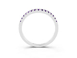 White gold Amethyst Pavé Curved Wedding Band_9