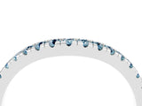 White gold Aquamarine Pavé Curved Wedding Band_10