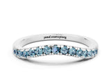 White gold Aquamarine Pavé Curved Wedding Band_6