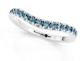 White gold Aquamarine Pavé Curved Wedding Band_7
