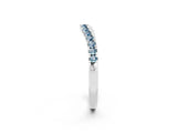 White gold Aquamarine Pavé Curved Wedding Band_8