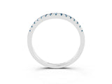 White gold Aquamarine Pavé Curved Wedding Band_9