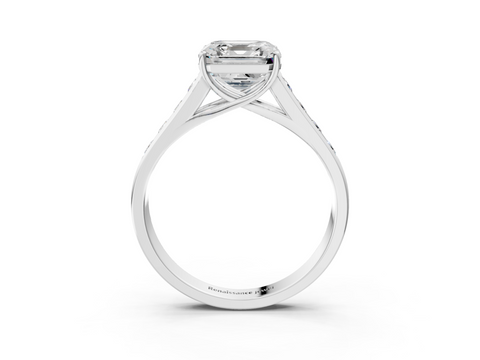 White gold Asscher Brilliant Channel-Set Solitaire Ring with Four-Prong Setting_56
