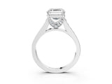 White gold Asscher Brilliant Cut Diamond Engagement Ring with Pavé Band and Four-Prong Setting_72