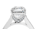 White gold Asscher Brilliant Cut Diamond Engagement Ring with Pavé Band and Four-Prong Setting_73