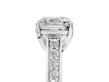 White gold Asscher Brilliant Cut Diamond Engagement Ring with Pavé Band and Four-Prong Setting_74