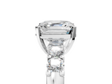White gold Asscher Brilliant Cut Diamond Five-Stone Prong Set Engagement Ring with Channel Band_28