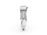 White gold Asscher Brilliant Diamond Channel Set Wide Band Ring with Bezel Setting_8