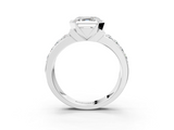 White gold Asscher Brilliant Diamond Channel Set Wide Band Ring with Bezel Setting_9