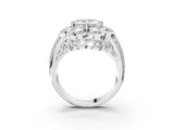 White gold Asscher Brilliant Flower Halo Diamond Split Shank Ring_102