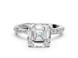 White gold Asscher Brilliant Pavé Band Solitaire with Four-Prong Setting_45