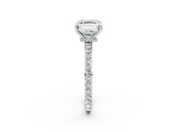 White gold Asscher Brilliant Pavé Band Solitaire with Four-Prong Setting_46
