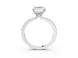 White gold Asscher Brilliant Pavé Band Solitaire with Four-Prong Setting_48