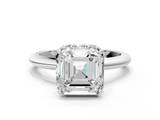 White gold Asscher Brilliant Solitaire Engagement Ring with Six-Prong Setting and Classic Band_23