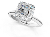 White gold Asscher Brilliant Solitaire Engagement Ring with Six-Prong Setting and Classic Band_24
