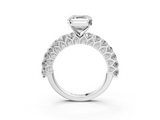 White gold Asscher Brilliant Solitaire with Pavé Band and Four-Prong Setting_7